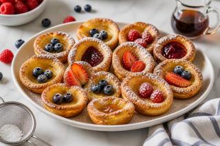 Mini clătite olandeze la cuptor, cu fructe și vanilie - Dutch Baby