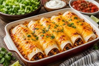 Burrito cu fasole și cheddar la cuptor. Rețetă simplă pentru o masă consistentă și hrănitoare