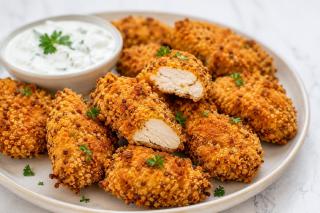 Nuggets de pui cu quinoa la cuptor, gustoși, crocanți și apreciați de întreaga familie
