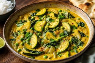 Curry de dovlecei cu lapte de cocos. Rețetă aromată și ușor de preparat