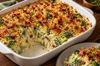 Budincă de broccoli cu bacon și roșii uscate, cremoasă, gustoasă și ușor de preparat