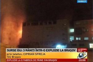 Explozie la o fabrică de pâine din Braşov! Imaginile au fost surprinse în direct, în timpul unui meci de fotbal