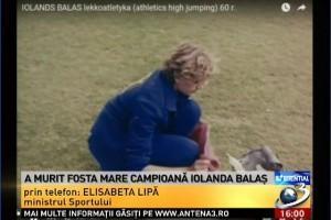 „Doamna atletismului românesc”, Iolanda Balaș Soter, s-a stins din viață!