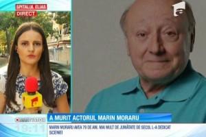 Actorul Marin Moraru a murit, la Spitalul Elias din Capitală, la vârsta de 79 de ani