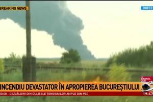 UPDATE: Incendiul de la Balotești a fost localizat și se încearcă lichidarea lui!
