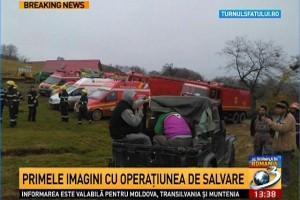Elicopter prăbușit lângă Sibiu, opt morți și doi răniți: Primele imagini de la locul tragediei