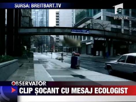 Clip socant cu mesaj ecologist