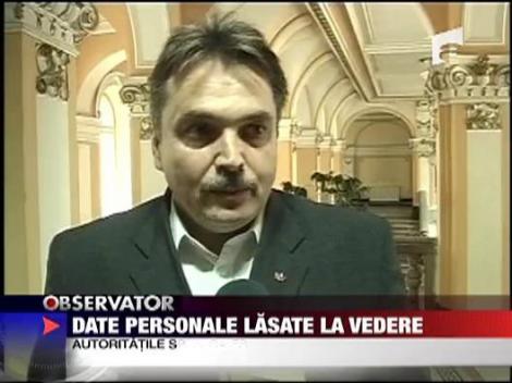 Date personale lasate la vedere