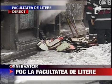 Incendiu la Facultatea de Litere din Bucuresti