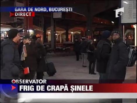 Zeci de trenuri au intarzieri din cauza gerului