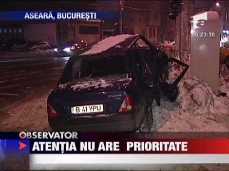 Accidente fara prioritate in Bacau si Bucuresti