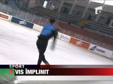 Patinatorul Zoltan Kelemen concureaza cu un ochi de sticla