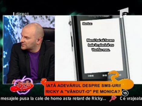 Ricky explica sms-urile cu Monica Columbeanu