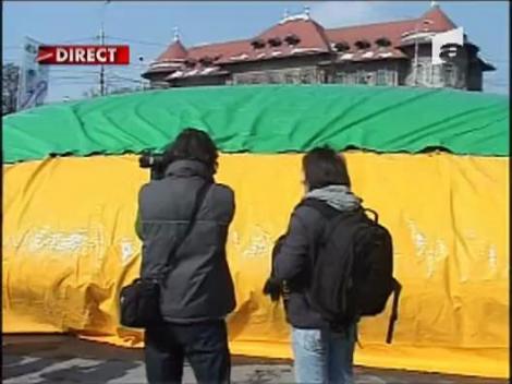 Partie de snowbord in Parcul Tineretului