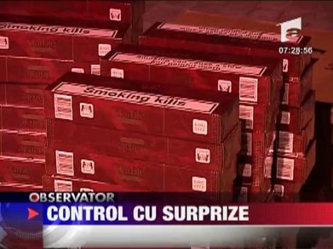 Prins cu 1400 de pachete de tigari de contrabanda.