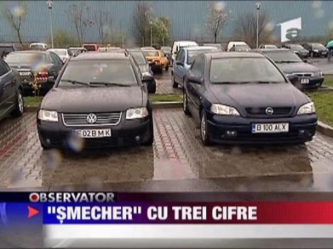 Placuta de inmatriculare cu trei cifre