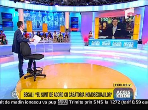 Gigi Becali: "Sunt de acord cu casatoriile homosexualilor"
