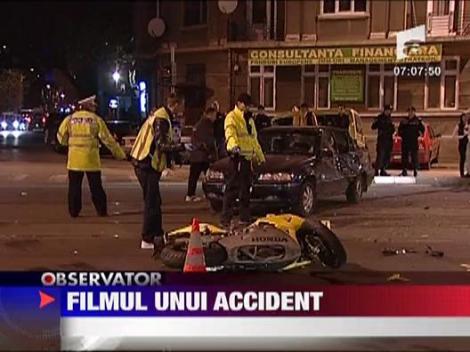 Filmul unui accident spectaculos!