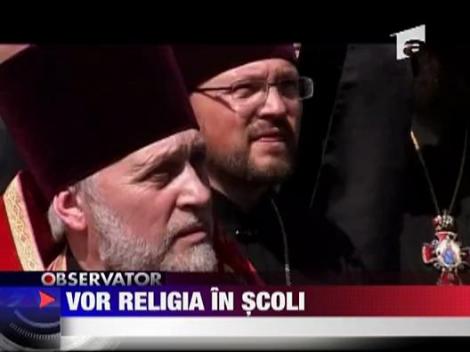 Au protestat pentru introducerea religiei in scoli