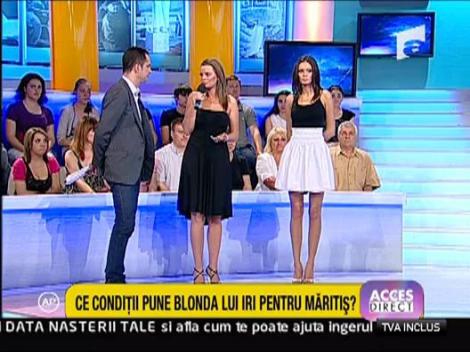 "Blonda lui Iri" se marita, dar pune conditii