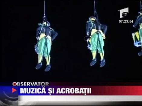 Muzica si acrobatii in centrul Sibiului