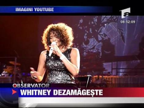 Whitney Houston a avut din nou probleme cu vocea in timpul unui concert