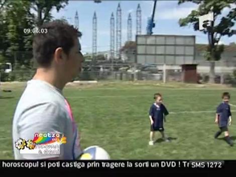 Materian Duta la un antrenament de rugby