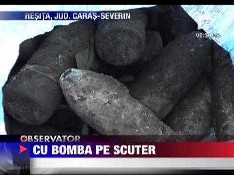 Cu bomba pe scuter