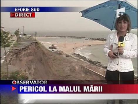 Faleza din Eforie Sud e aproape distrusa din cauza ploilor