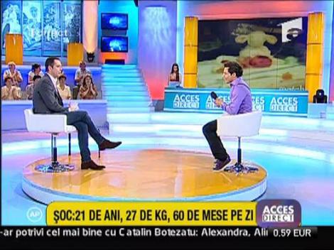 Are 21 de ani, 27 de kg, mananca de 60 de ori pe zi