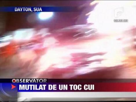 Ranit grav de un pantof cu toc cui