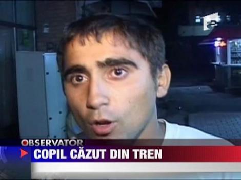 Copil cazut din tren