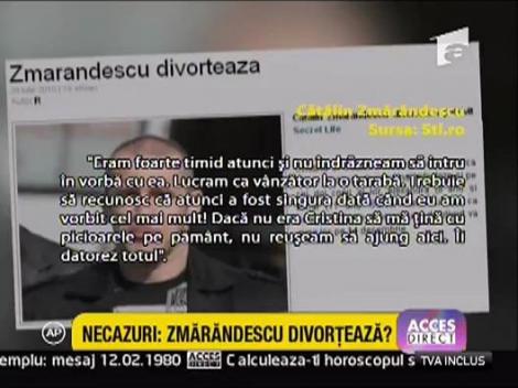 Zmarandescu pe punctul de a divorta