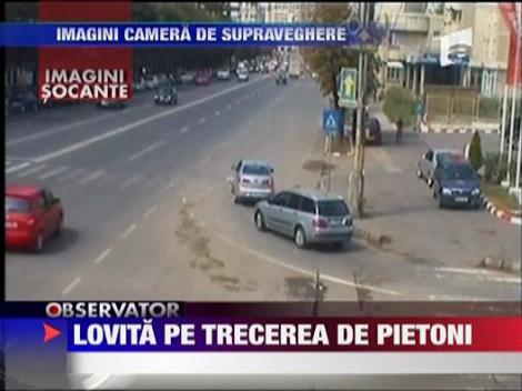 Batrana lovita pe trecerea de pietoni de un sofer imprudent