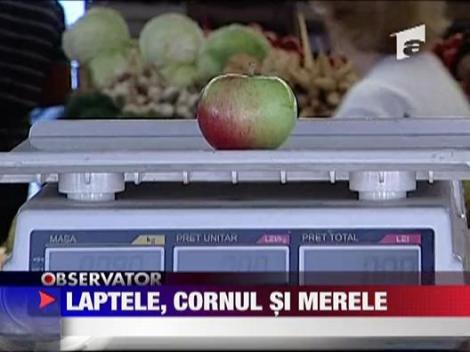 Laptele, cornul si merele