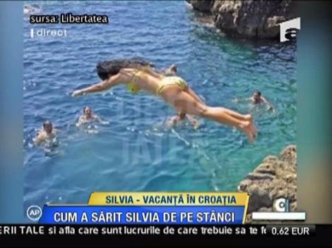 Silvia a sarit de pe stanci, in mare, in Croatia