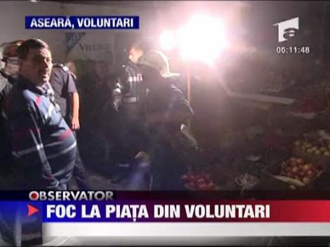 Foc la piata din Voluntari