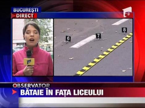 Bataie in fata liceului Mecanica Fina din Capitala