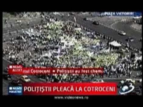 Politistii, miting in Capitala. Protestatarii au plecat spre Palatul Cotroceni