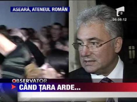 Petrecere la Ateneul Roman in timpul grevei la Finante