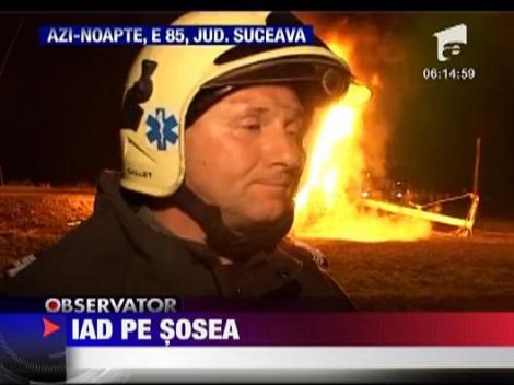 O cisterna plina cu combustibil a explodat in Suceava