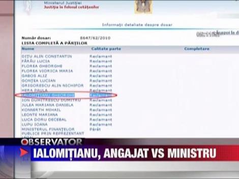 Ialomitianu, angajat vs ministru