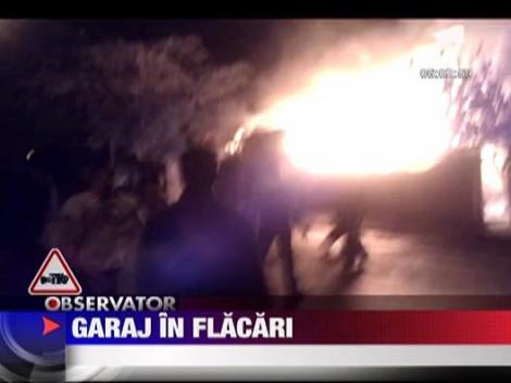 Garaj in flacari in Bucuresti