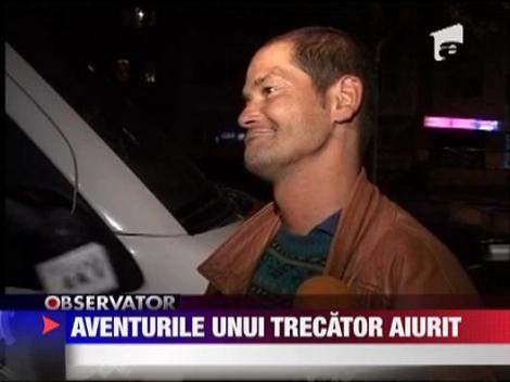 Un pieton aiurit! S-a infipt in parbriz