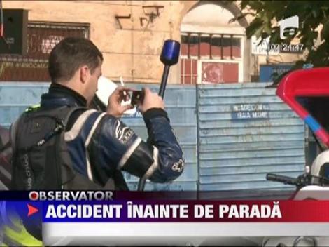 Accident moto inainte de parada