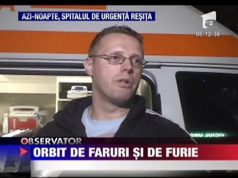 Bataie in trafic in Resita