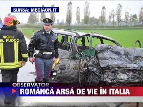 Romanca gravida arsa de vie in Italia