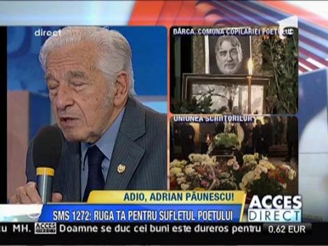 Sergiu Nicolaescu  - cum va ramane Adrian Paunescu in constiinta poporului roman