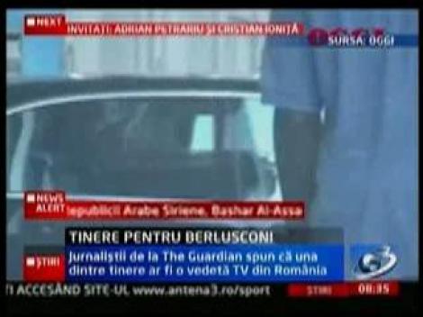 Vedeta tv din Romania, filmata in timp ce intra in vila lui Berlusconi