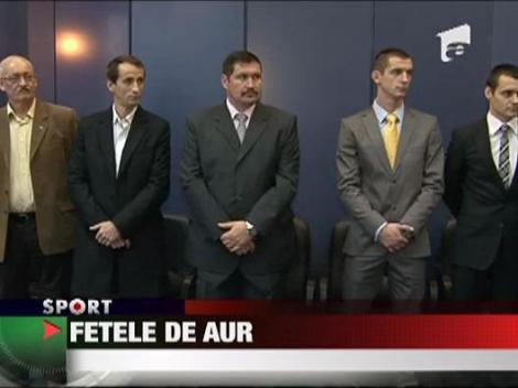 Fetele din echipa de spada au fost felicitate de ministrul educatiei